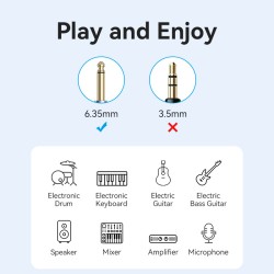 Buy Vention AUDIO - BKEHJ - 6.3mm M-M Braided Cable Right Angle 5.0m in Cyprus, Nicosia, Limassol, Larnaka, Pafos