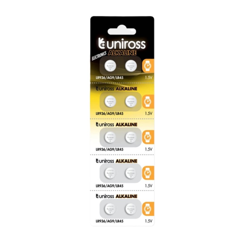 Buy Uniross Alkaline-Coin Battery - LR936 AG9 LR45 - 10pack in Cyprus, Nicosia, Limassol, Larnaka, Pafos