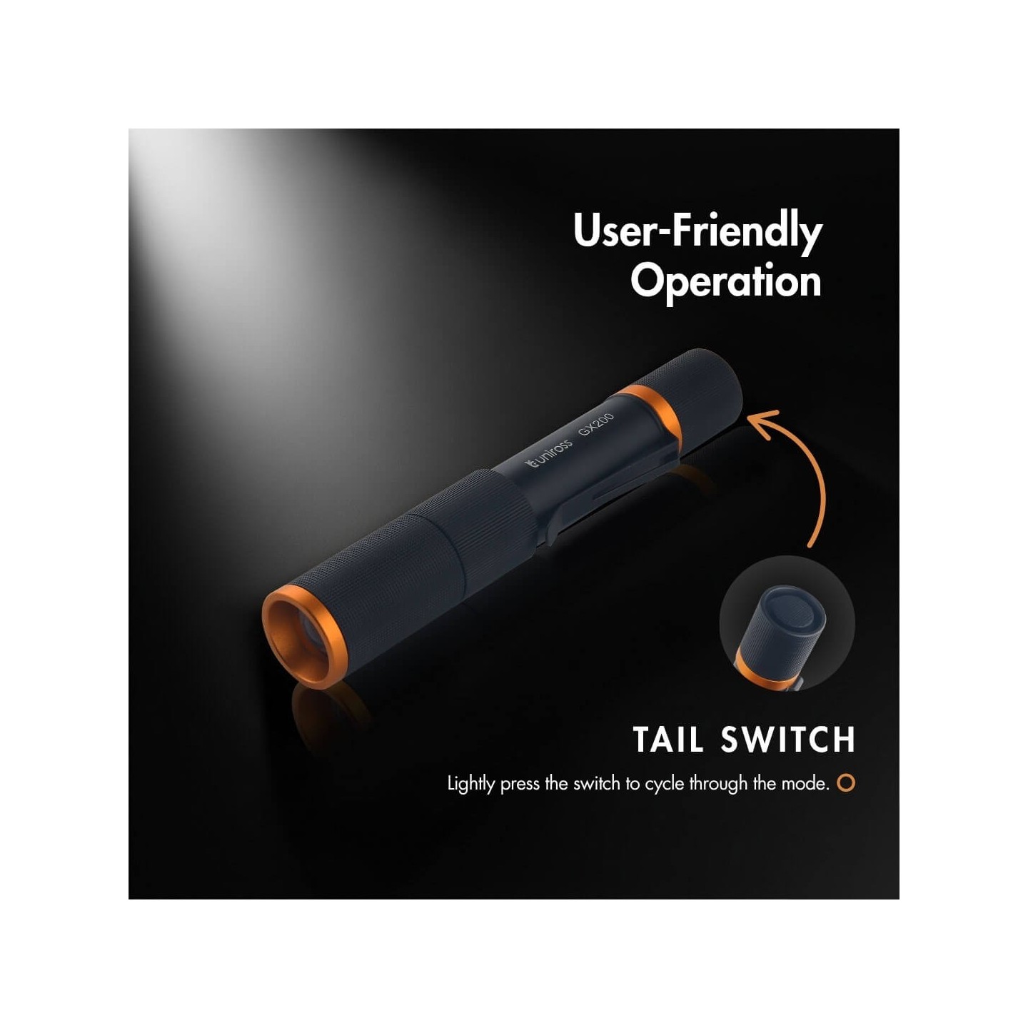 Uniross USB Rechargeable Torch - GX200 - IP44 Waterproof Aluminium 300 lumens 135m Beam — Buy in Cyprus with Fast Delivery