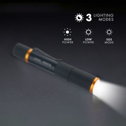 Buy Uniross USB Rechargeable Torch - GX200 - IP44 Waterproof Aluminium 300 lumen... in Cyprus, Nicosia, Limassol, Larnaka, Pafos