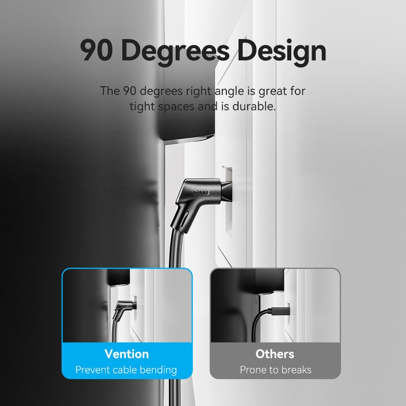 Buy Vention Network Cable - IKLBF - Cat8 STP Rotate Right Angle Slim 1.0m Black in Cyprus, Nicosia, Limassol, Larnaka, Pafos