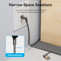 Buy Vention Network Cable - IKLBF - Cat8 STP Rotate Right Angle Slim 1.0m Black in Cyprus, Nicosia, Limassol, Larnaka, Pafos