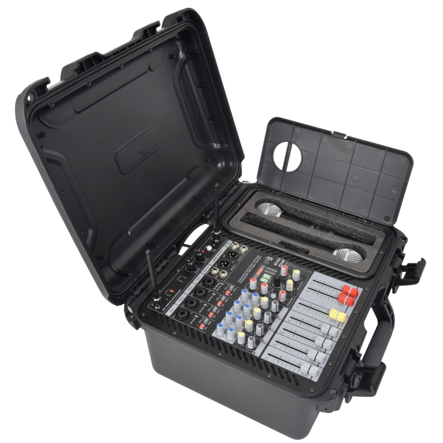 Citronic FLITE-600 Portable Amplified Mixer - 170.600UK - Portable Amplified Mixer 600W with 2xUHF Mics & DSP