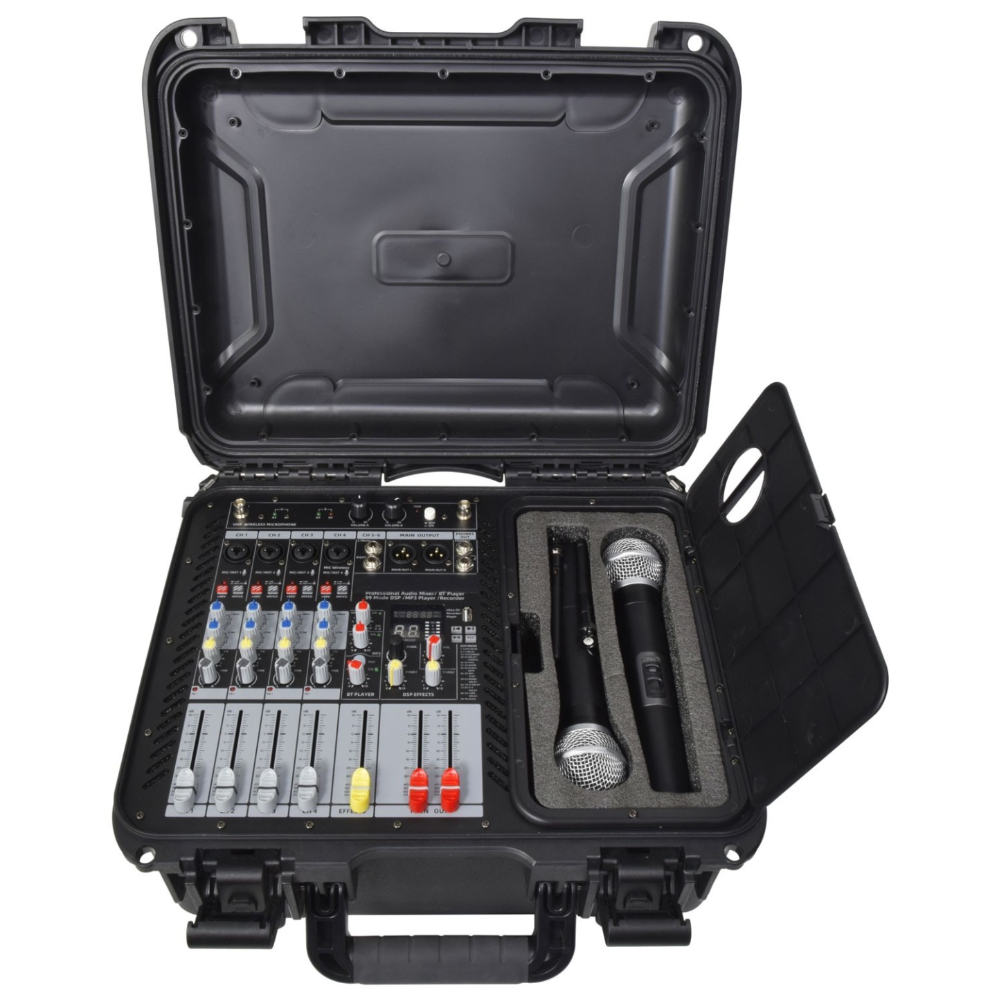 Citronic FLITE-600 Portable Amplified Mixer - 170.600UK - Portable Amplified Mixer 600W with 2xUHF Mics & DSP