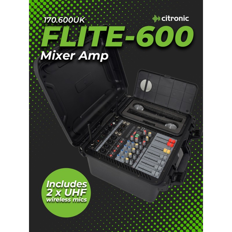 Buy Citronic FLITE-600 Portable Amplified Mixer - 170.600UK - Portable Amplified... in Cyprus, Nicosia, Limassol, Larnaka, Pafos