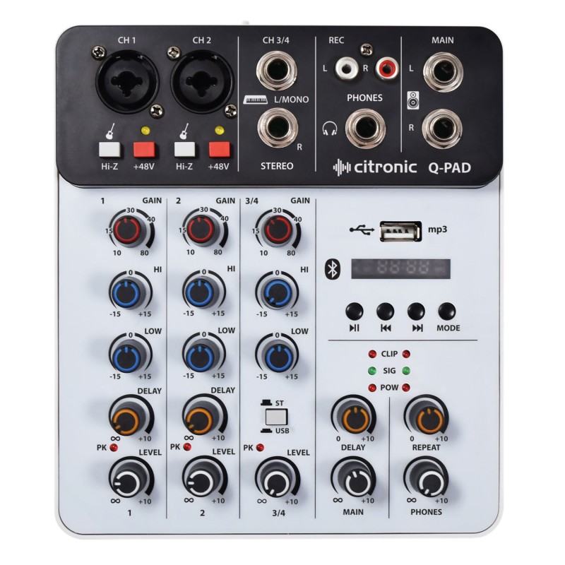 Buy Citronic Mixer Studio QPAD - 170.814UK - 2ch BT USB Play-Rec in Cyprus, Nicosia, Limassol, Larnaka, Pafos