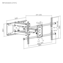 Buy Brateck TV Mount - LPA49-486 - 80x40 Turn 4-Arm 64cm 60kg in Cyprus, Nicosia, Limassol, Larnaka, Pafos