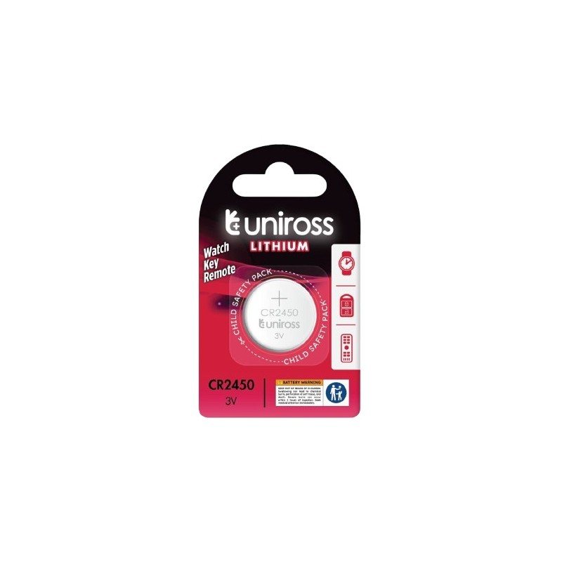 Buy Uniross Lithium-Button Cell Battery - CR2450 - 1pc in Cyprus, Nicosia, Limassol, Larnaka, Pafos