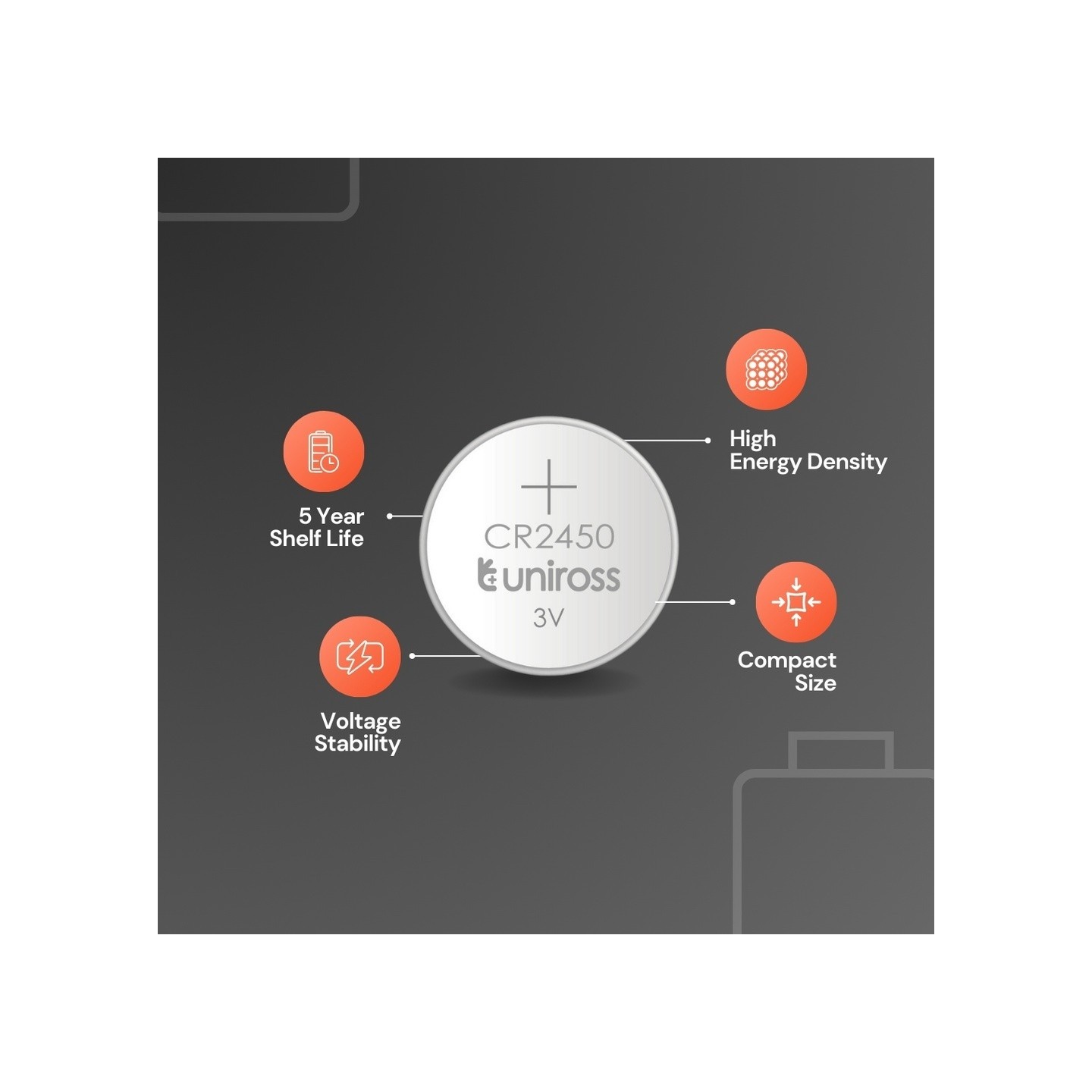 Uniross Lithium-Button Cell Battery - CR2450 - 1pc — Buy in Cyprus with Fast Delivery