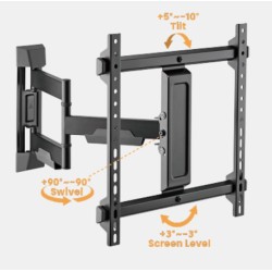 Buy Brateck TV Mount - LPA76-443 - 40x40 Turn 2-Arm 51cm Ext in Cyprus, Nicosia, Limassol, Larnaka, Pafos