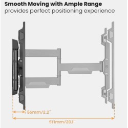 Buy Brateck TV Mount - LPA76-443 - 40x40 Turn 2-Arm 51cm Ext in Cyprus, Nicosia, Limassol, Larnaka, Pafos