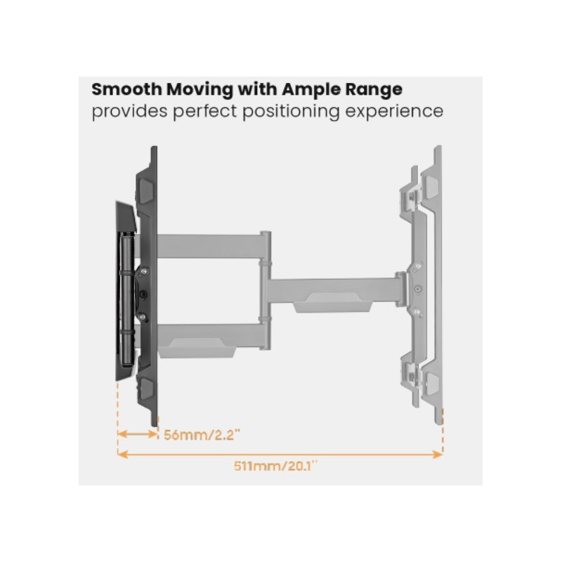 Buy Brateck TV Mount - LPA76-443 - 40x40 Turn 2-Arm 51cm Ext in Cyprus, Nicosia, Limassol, Larnaka, Pafos
