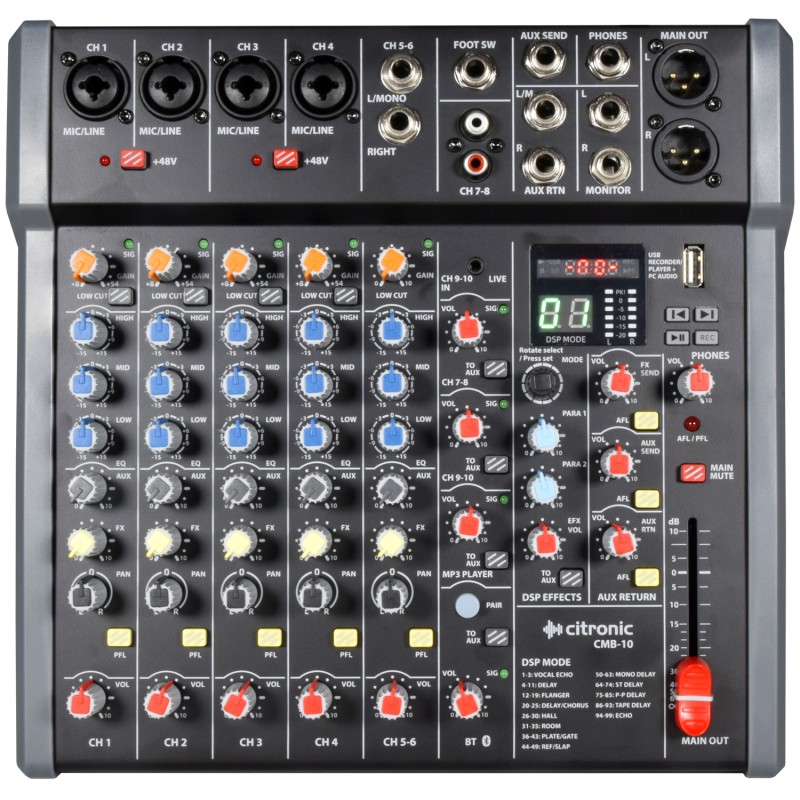 Buy Citronic Mixer - CMB-10 - 10ch Mixer with DSP USB PC BT in Cyprus, Nicosia, Limassol, Larnaka, Pafos
