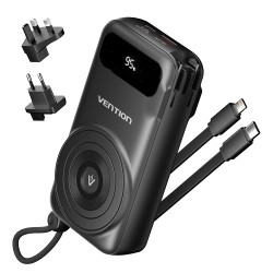 Buy Vention Powerbank - FHXB0 - Wireless+Travel Charger 6in1 10000mAh Black in Cyprus, Nicosia, Limassol, Larnaka, Pafos