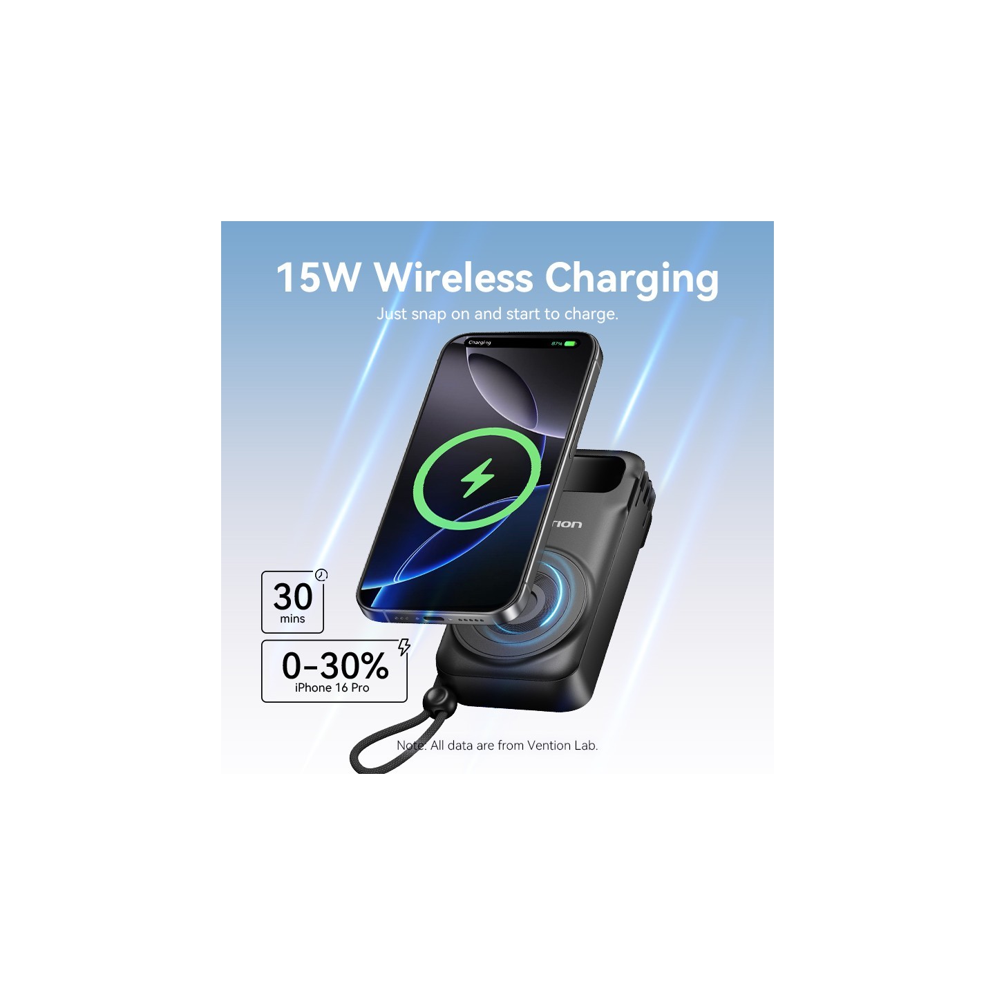 Vention Powerbank - FHXB0 - Wireless+Travel Charger 6in1 10000mAh Black — Buy in Cyprus with Fast Delivery
