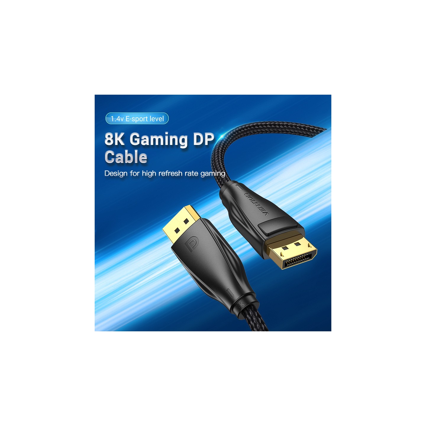 Vention DisplayPort Cable - HCCBI - DP1.4 8K60Hz Braided 3.0m — Buy in Cyprus with Fast Delivery