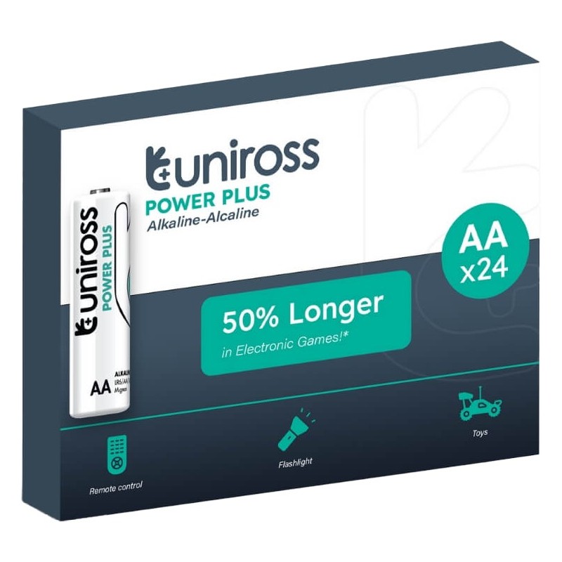 Buy Uniross Alkaline AA Power Plus - Box of 24 Pcs in Cyprus, Nicosia, Limassol, Larnaka, Pafos