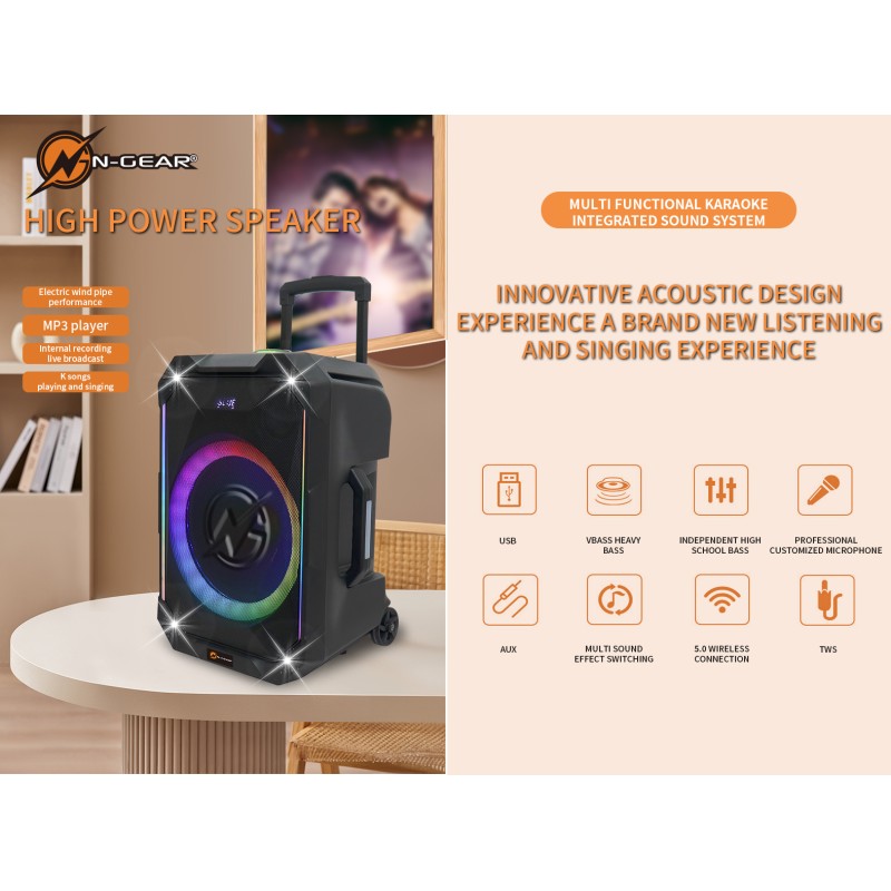 Buy N-Gear Karaoke Speaker - FLASH1040 - 10'' Portable Karaoke Speaker with 1x W... in Cyprus, Nicosia, Limassol, Larnaka, Pafos