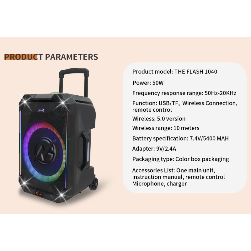 Buy N-Gear Karaoke Speaker - FLASH1040 - 10'' Portable Karaoke Speaker with 1x W... in Cyprus, Nicosia, Limassol, Larnaka, Pafos