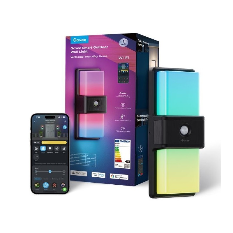 Buy Govee Outdoor Wall Light - RGBICWW - Built-in PIR Sensor in Cyprus, Nicosia, Limassol, Larnaka, Pafos