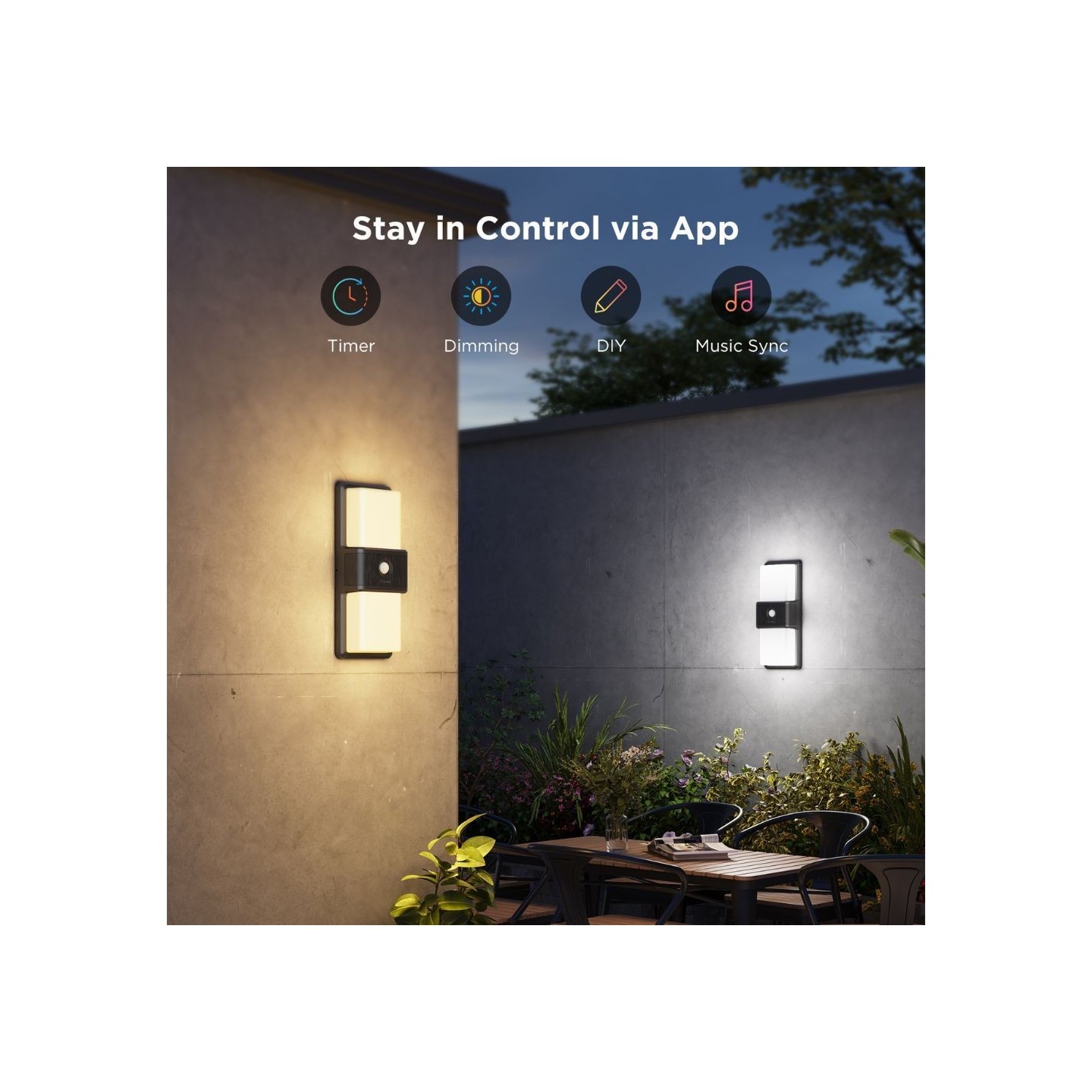 Govee Outdoor Wall Light - RGBICWW - Built-in PIR Sensor — Buy in Cyprus with Fast Delivery
