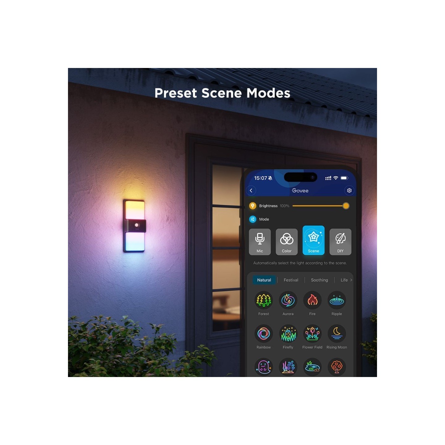 Govee Outdoor Wall Light - RGBICWW - Built-in PIR Sensor — Buy in Cyprus with Fast Delivery