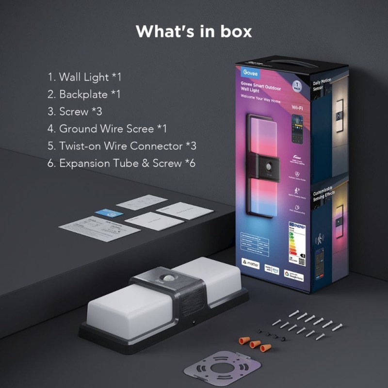 Buy Govee Outdoor Wall Light - RGBICWW - Built-in PIR Sensor in Cyprus, Nicosia, Limassol, Larnaka, Pafos