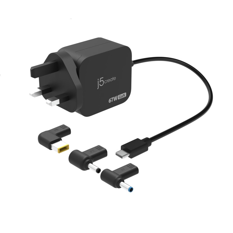 Buy j5create Charger Laptop 67W GaN USB-C PD with 3 Detachable DC Connectors UK ... in Cyprus, Nicosia, Limassol, Larnaka, Pafos