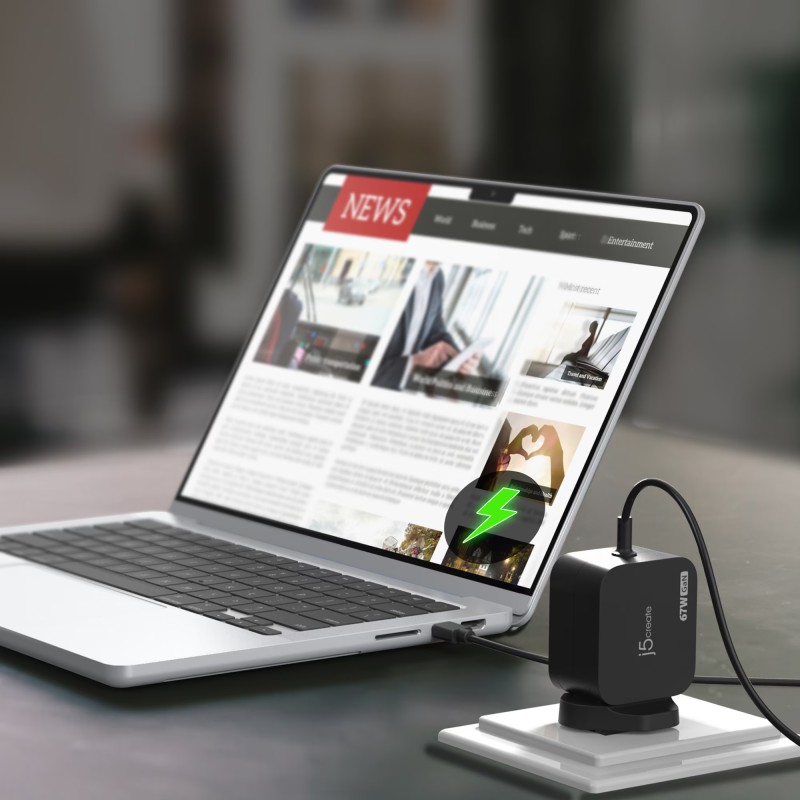 Buy j5create Charger Laptop 67W GaN USB-C PD with 3 Detachable DC Connectors UK ... in Cyprus, Nicosia, Limassol, Larnaka, Pafos