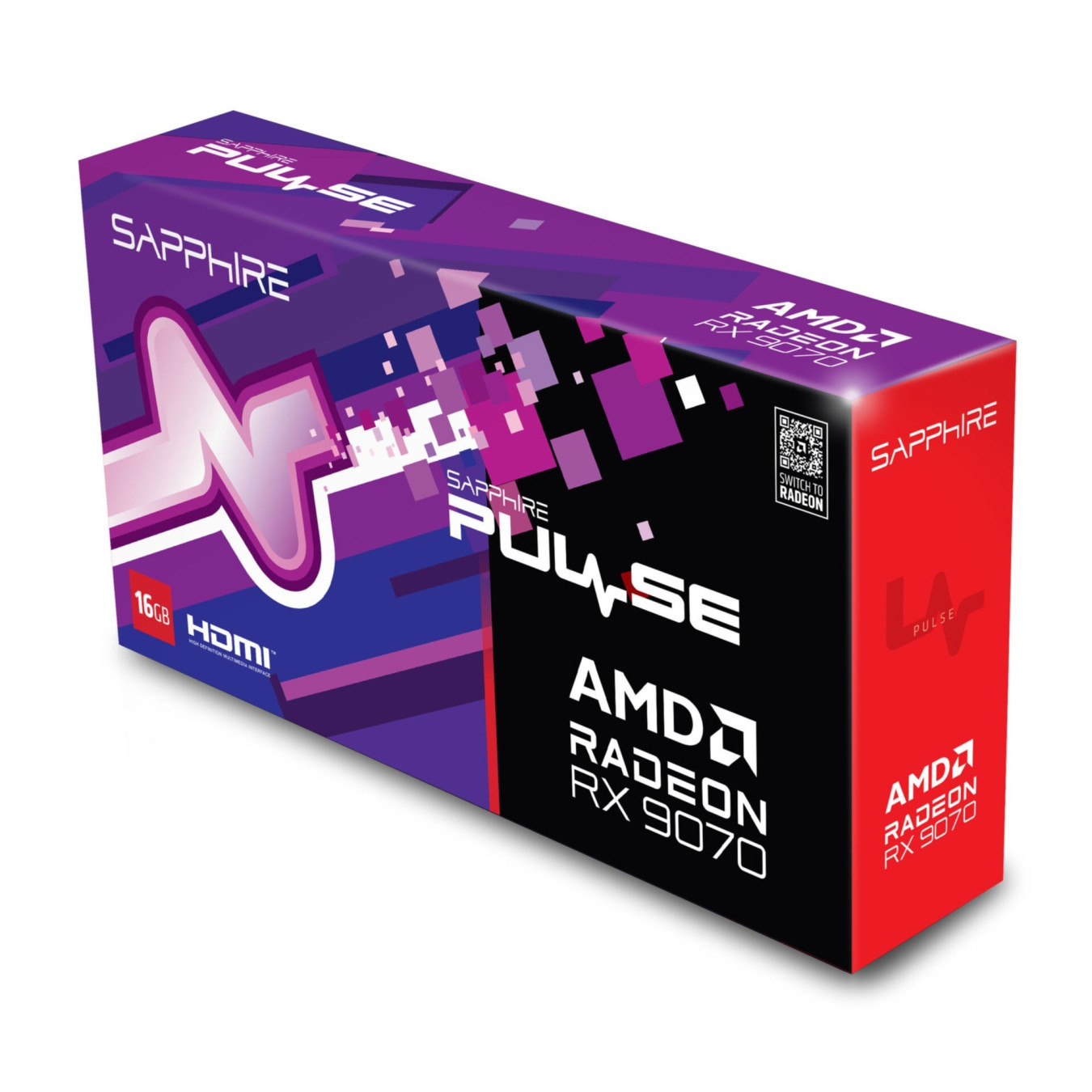 Sapphire PULSE Radeon RX 9070 - 16GB GDDR6, 2520 MHz Boost, PCIe 5.0, Black — Buy in Cyprus with Fast Delivery