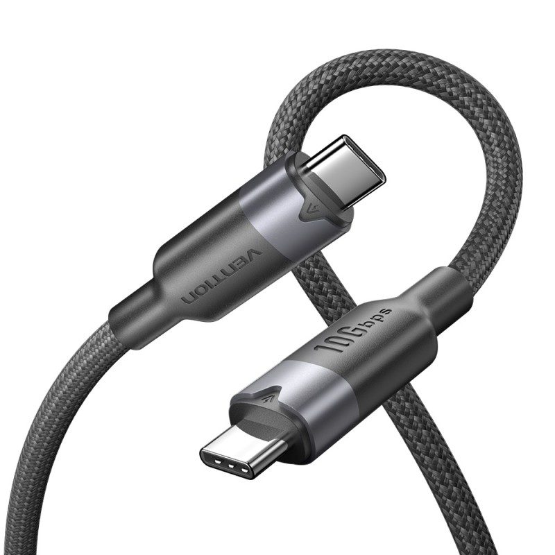 Buy Vention IT Cable - TRGBD - USB-C 3.2 Gen2 M-M 0.5m Braided Aluminum Black in Cyprus, Nicosia, Limassol, Larnaka, Pafos