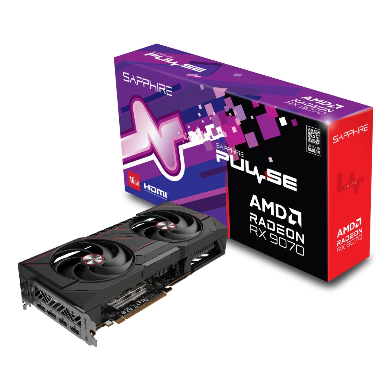 Sapphire PULSE Radeon RX 9070 - 16GB GDDR6, 2520 MHz Boost, PCIe 5.0, Black — Buy in Cyprus with Fast Delivery