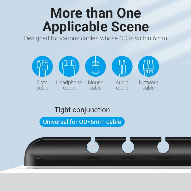 Buy Vention Cable Organiser 5 Ports Desktop Cable Manager 6mm - KBRB0 -  in Cyprus, Nicosia, Limassol, Larnaka, Pafos