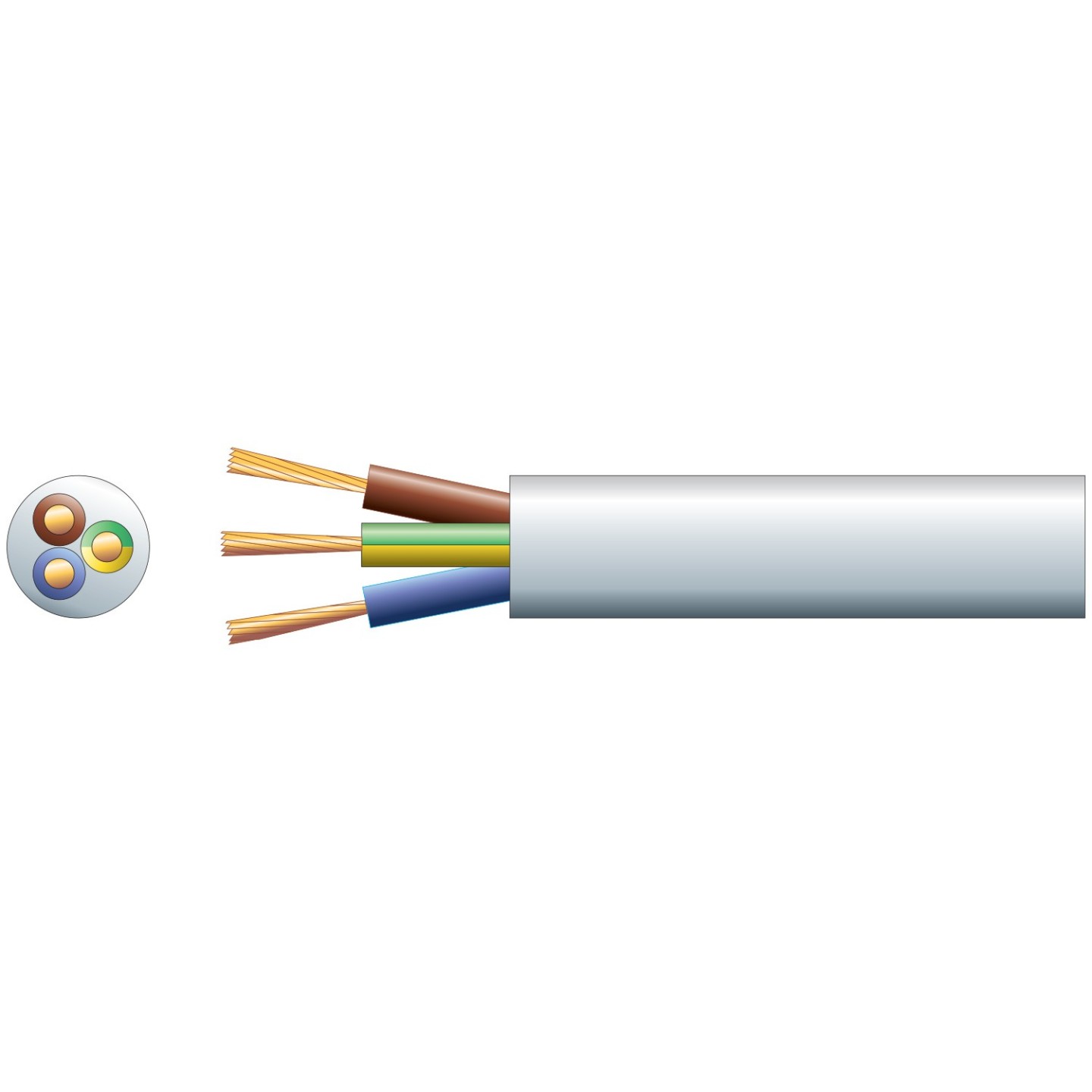 Mercury Mains Power Cable - 804.347UK - 3-Core 15A 1.5mm 100m White — Buy in Cyprus with Fast Delivery