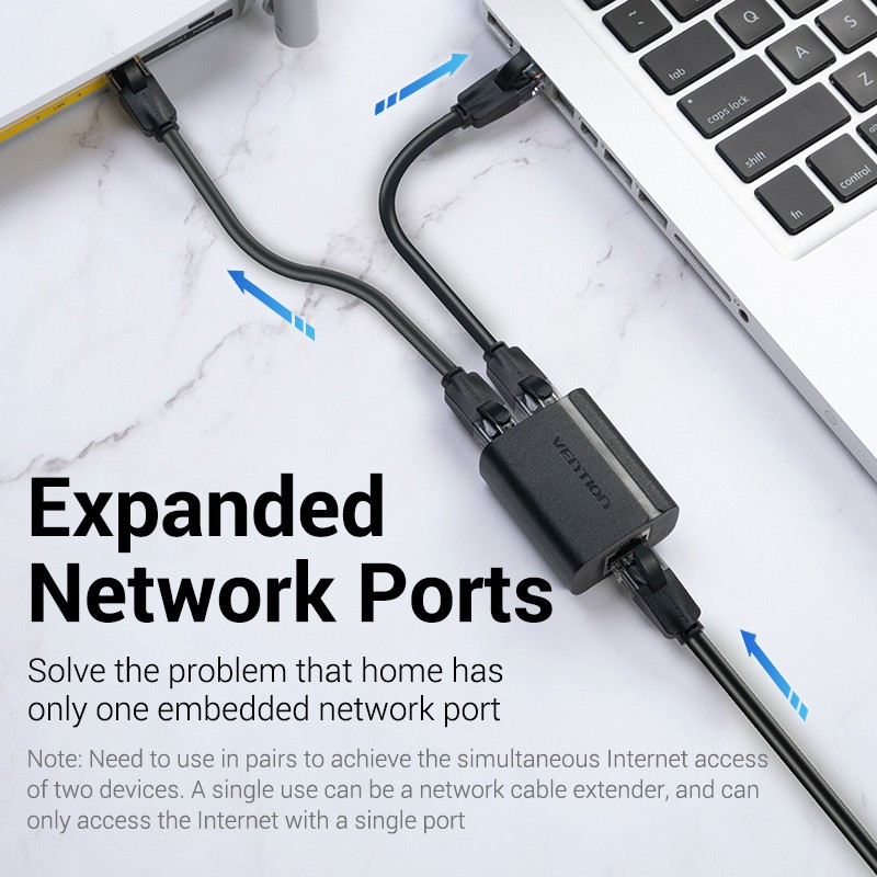 Buy Vention Network Adapter - IPTB0 - 1 to 2 RJ45 Splitter in Cyprus, Nicosia, Limassol, Larnaka, Pafos