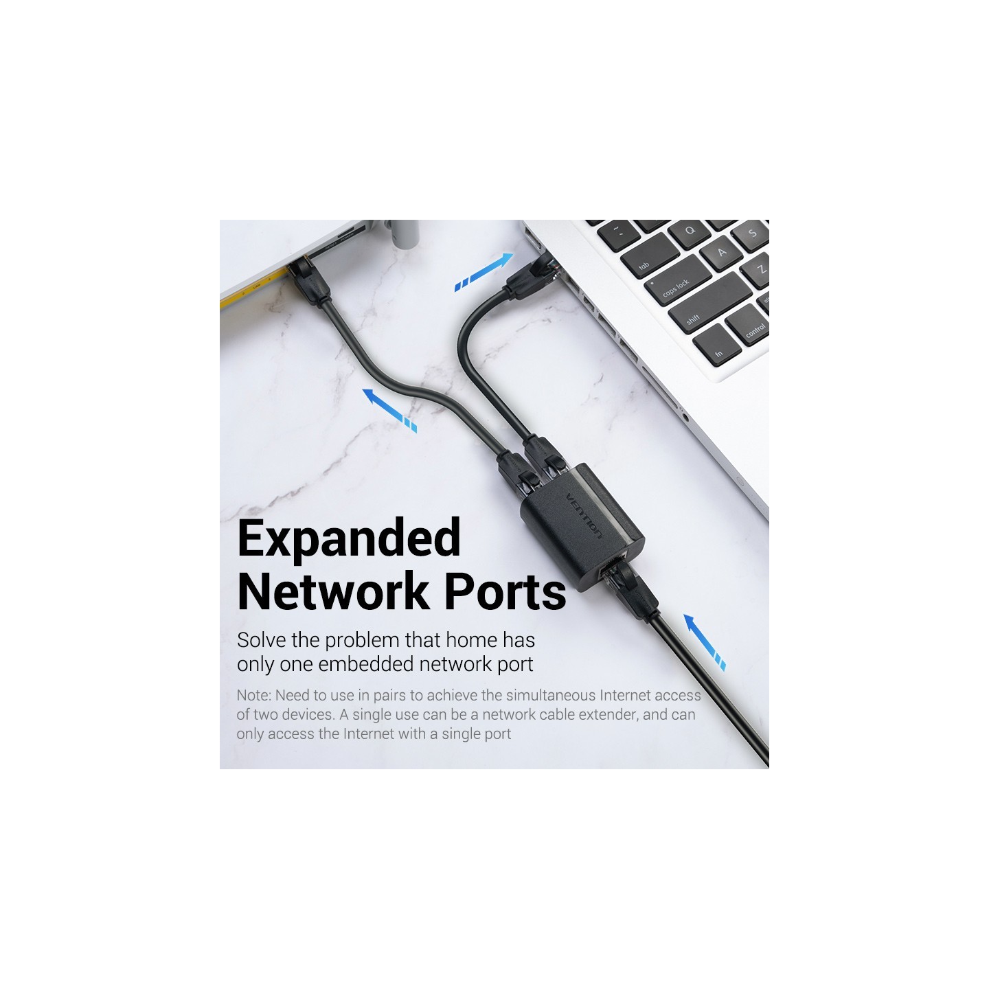 Vention Network Adapter - IPTB0 - 1 to 2 RJ45 Splitter — Buy in Cyprus with Fast Delivery