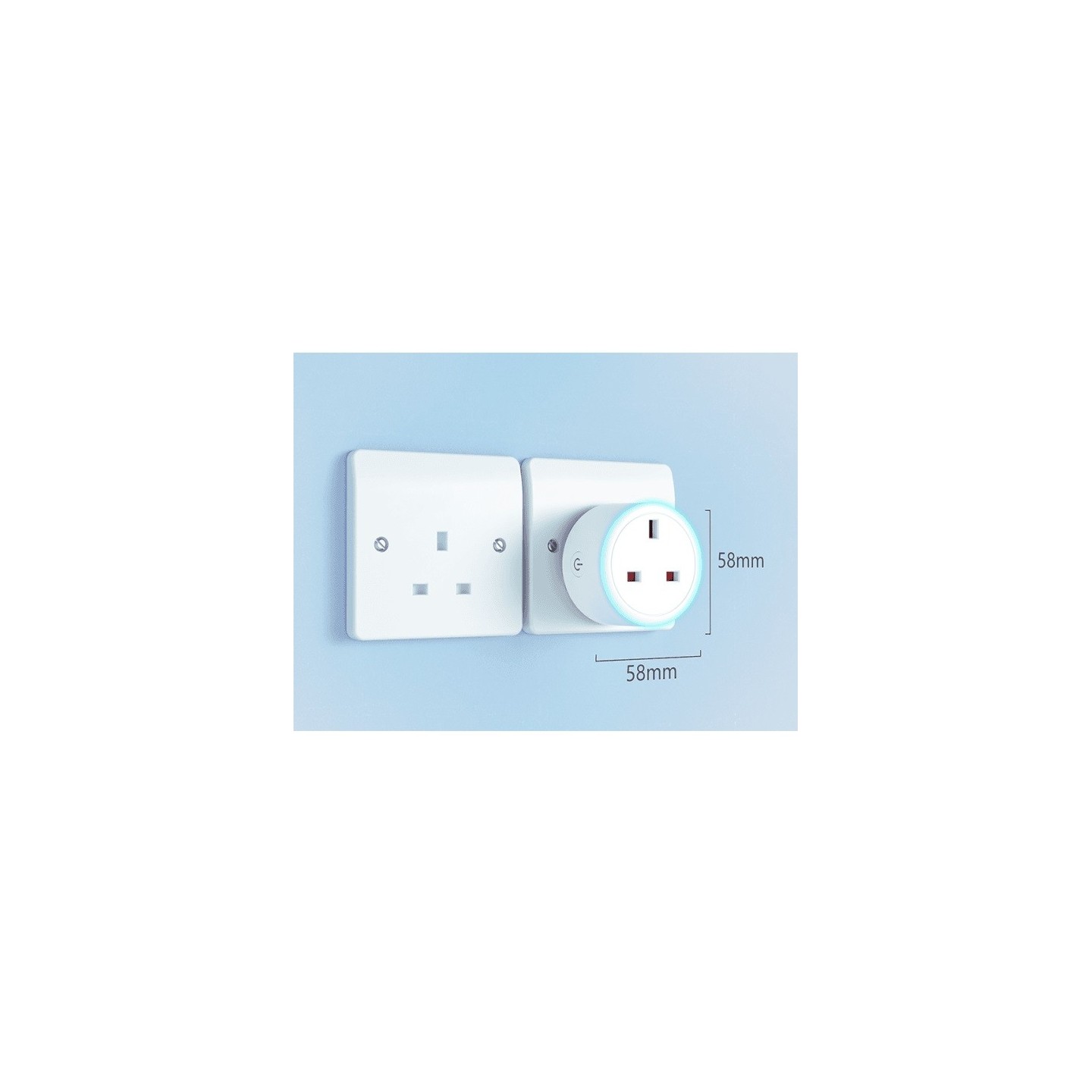 WOOX Wi-Fi Smart Plug With Power Metering 13A UK (2pack) - R6147 - Wi-Fi Smart Plug With Power Metering 13A UK (2pack)