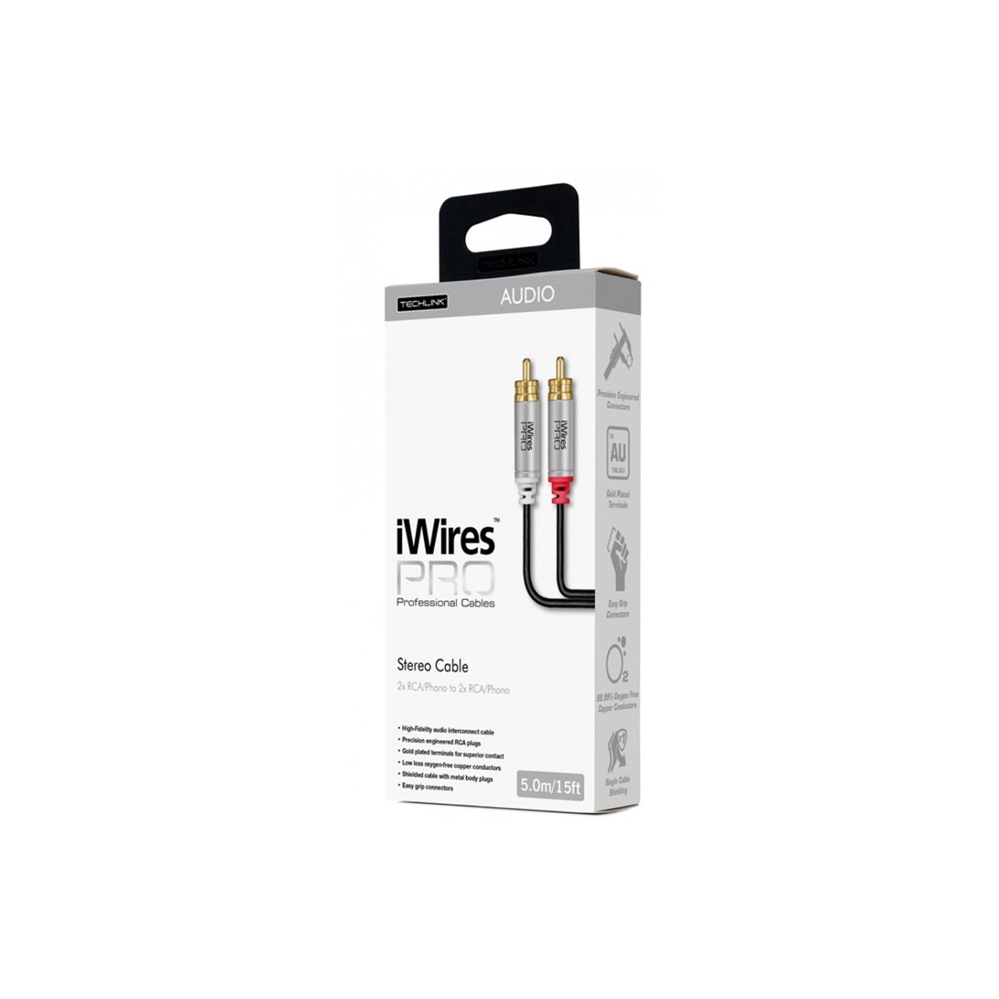 Techlink iWiresPRO 2RCA to 2RCA Cable - 711035 - 5.0m — Buy in Cyprus with Fast Delivery