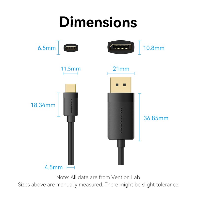 Buy Vention Converter USB-C to DisplayPort Cable - CRJBF - USB-C to DisplayPort ... in Cyprus, Nicosia, Limassol, Larnaka, Pafos