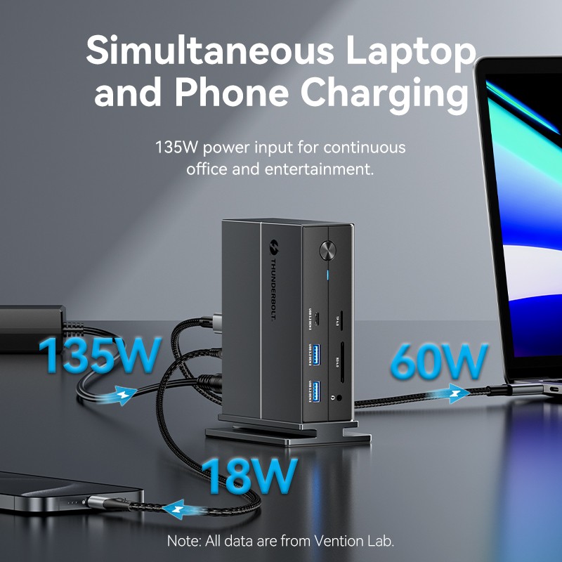 Buy Vention IT HUB - TPFH0-UK - Thunderbolt 4.0 14 in 1 + 135W PSU in Cyprus, Nicosia, Limassol, Larnaka, Pafos