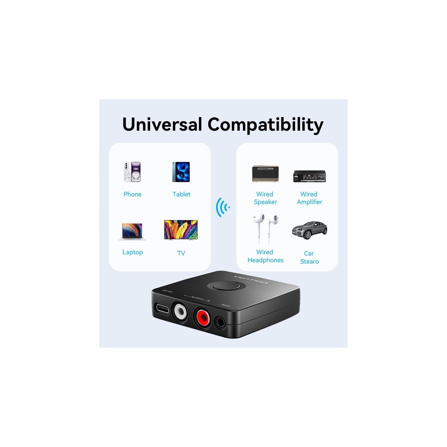 Vention AUDIO Bluetooth Receiver - NAJB0 - 3.5mm 2RCA — Buy in Cyprus with Fast Delivery