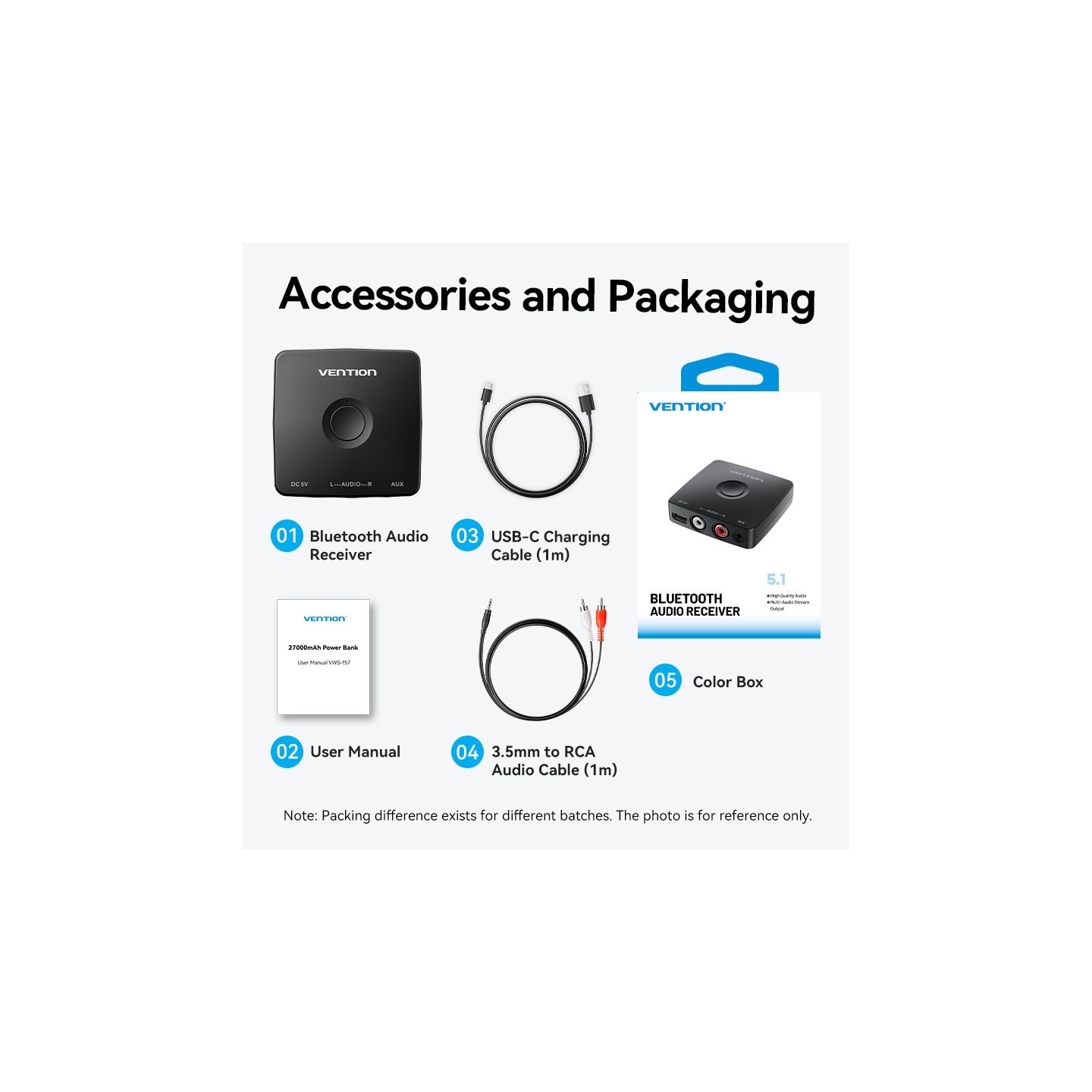 Vention AUDIO Bluetooth Receiver - NAJB0 - 3.5mm 2RCA — Buy in Cyprus with Fast Delivery