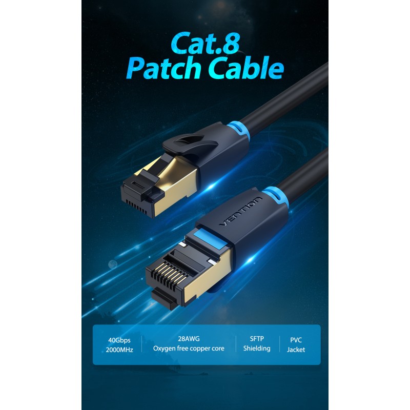 Buy Vention Network Cable - IKABQ - CAT8 SFTP 20.0m Black in Cyprus, Nicosia, Limassol, Larnaka, Pafos
