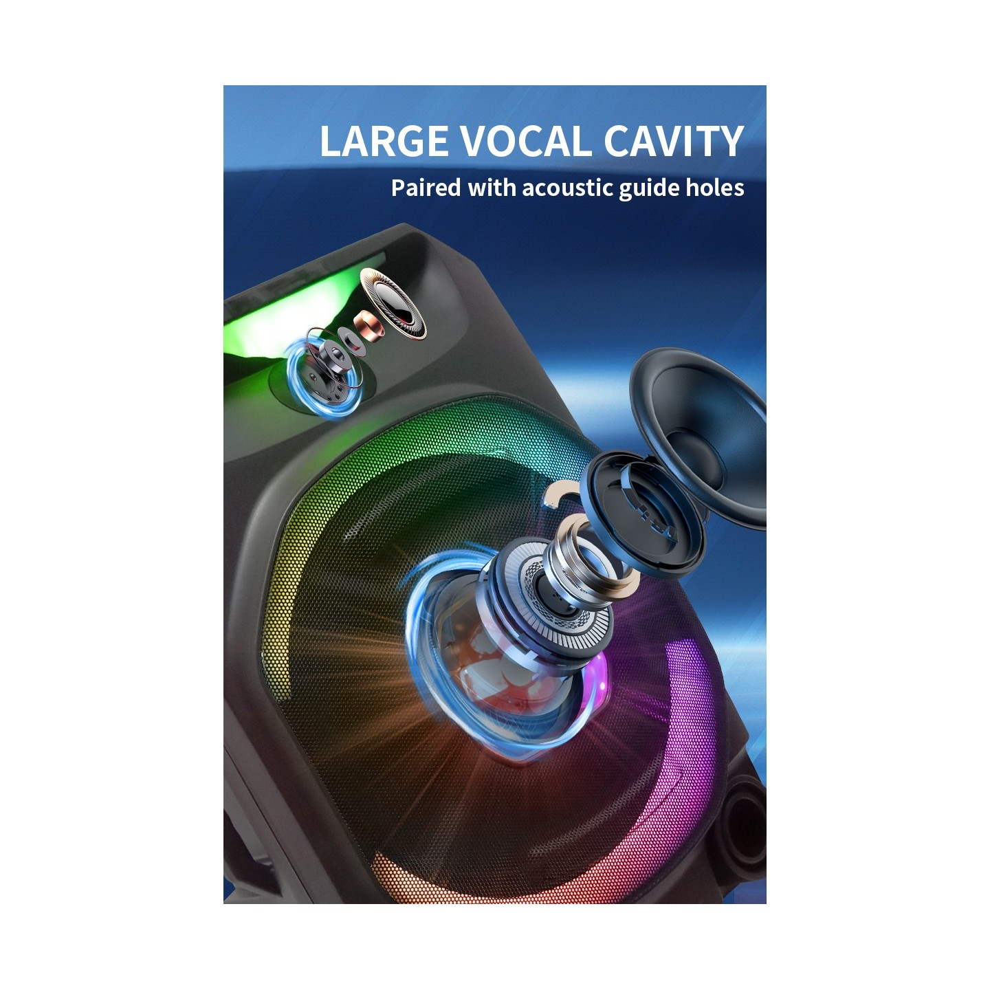 N-Gear - FLASH1550 - 15'' Portable Karaoke Disco Speaker with Wireless Mic BT USB & LED Effects