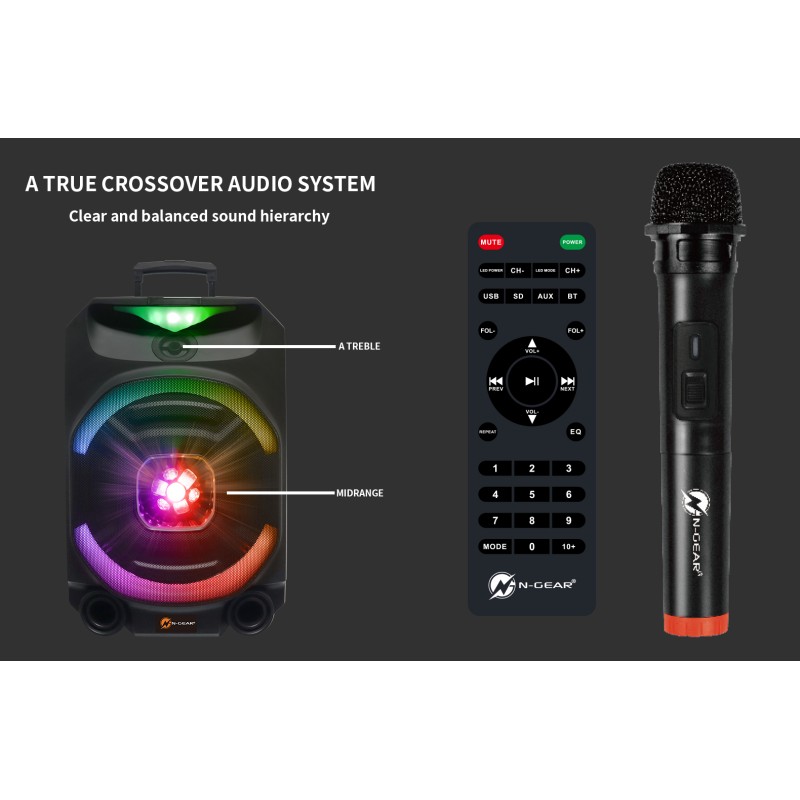 Buy N-Gear - FLASH1550 - 15'' Portable Karaoke Disco Speaker with Wireless Mic B... in Cyprus, Nicosia, Limassol, Larnaka, Pafos