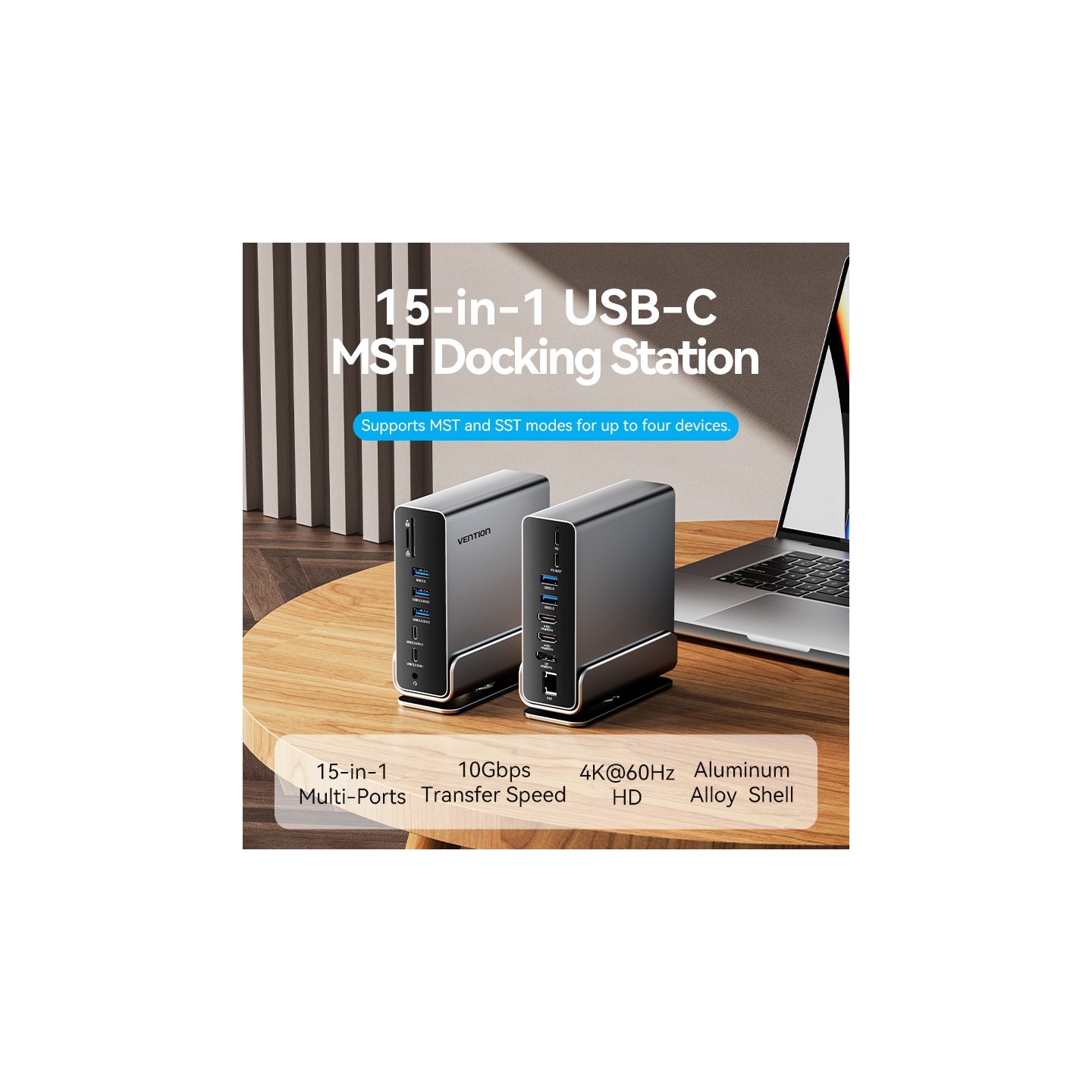 Vention HUB USB-C 8xUSB 2xHDMI DP MST RJ45 SD 3.5mm PD - TPUH0 -  — Buy in Cyprus with Fast Delivery