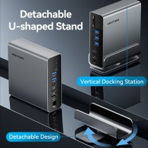 Vention TPUH0 USB-C Docking Station – 8xUSB 2xHDMI 100W PD | Armenius Store