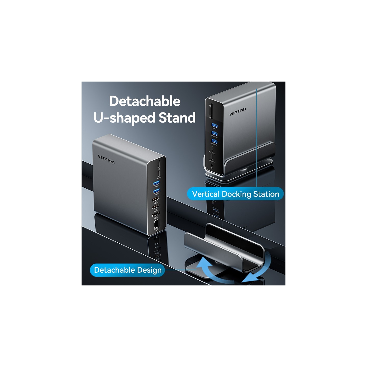 Vention HUB USB-C 8xUSB 2xHDMI DP MST RJ45 SD 3.5mm PD - TPUH0 -  — Buy in Cyprus with Fast Delivery