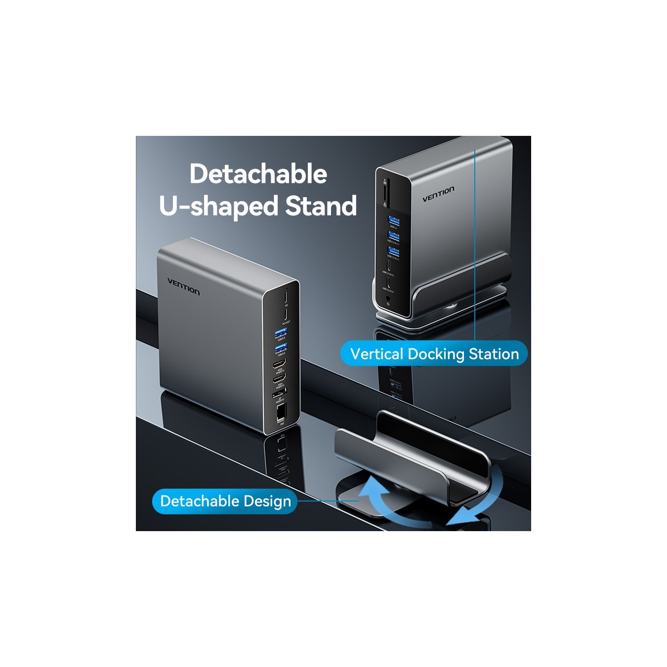 Vention TPUH0 USB-C Docking Station – 8xUSB 2xHDMI 100W PD | Armenius Store