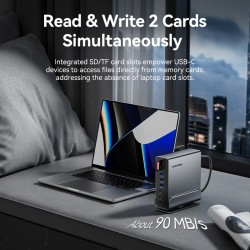 Vention TPUH0 USB-C 8xUSB 2xHDMI DP MST RJ45 SD 3.5mm PD100W Hub — Armenius Store Cyprus